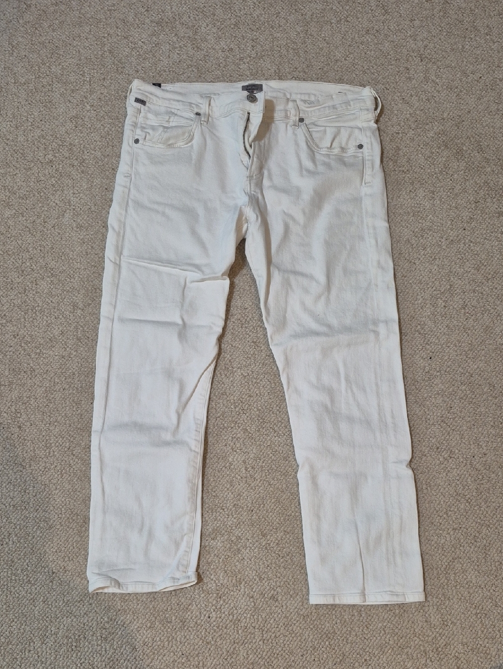Citizens of Humanity Elsa Mid Rise Slim Fit Crop Jeans – Size 32 – White